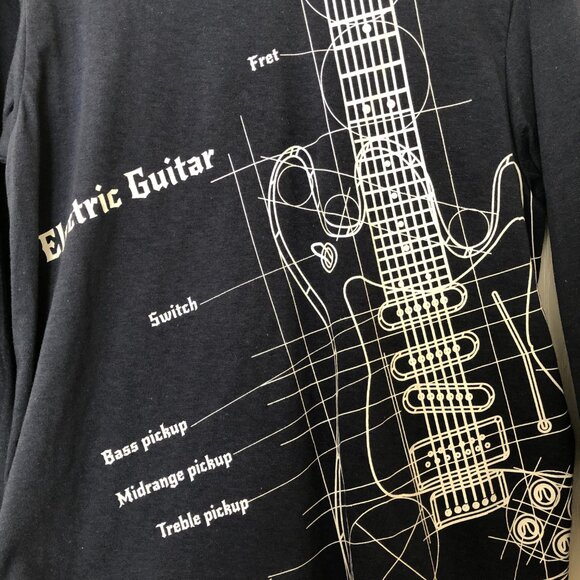 S.P.UDZ Boys Navy Long Sleeve Guitar T Shirt NWT - Picture 2 of 3